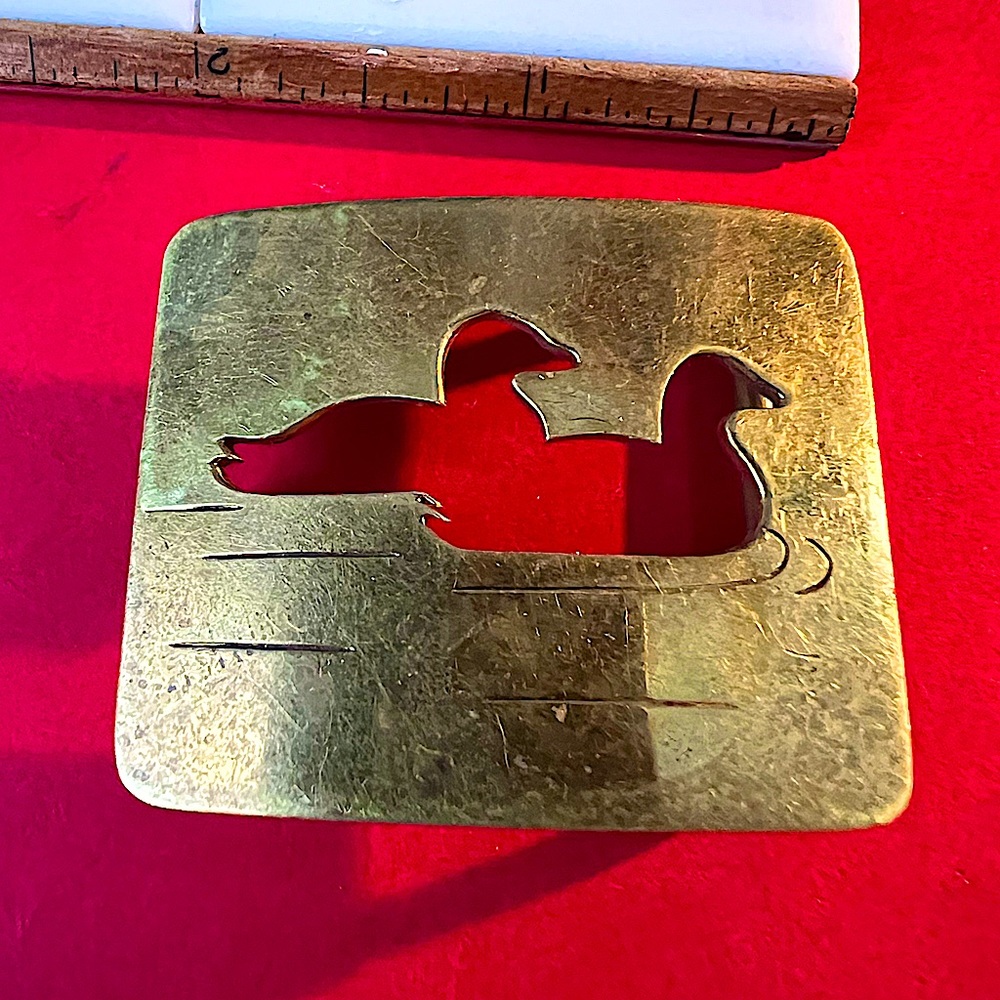 Small Brass Duck Belt Buckle